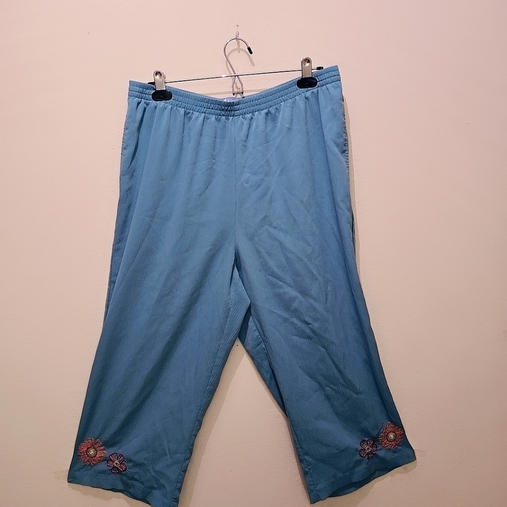Blue Embroidered Men's Pants